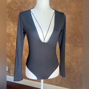 Victoria Secret Black V-front Bodysuit size Medium